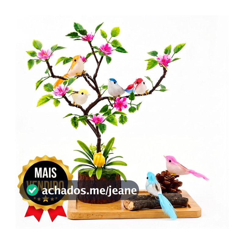 24 Passarinhos 10,05  cm Artificiais Pena Natural Coloridos Jardim Festas Decoração