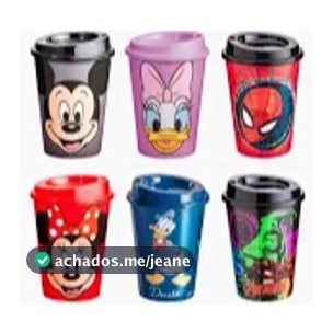 Copo com tampa Personagens Disney - 350 ML