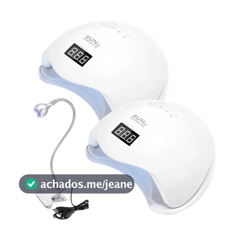 Kit 2 Cabines Sun 5 + Luminária Lanterna Clip Led Uv Secagem Unha Gel