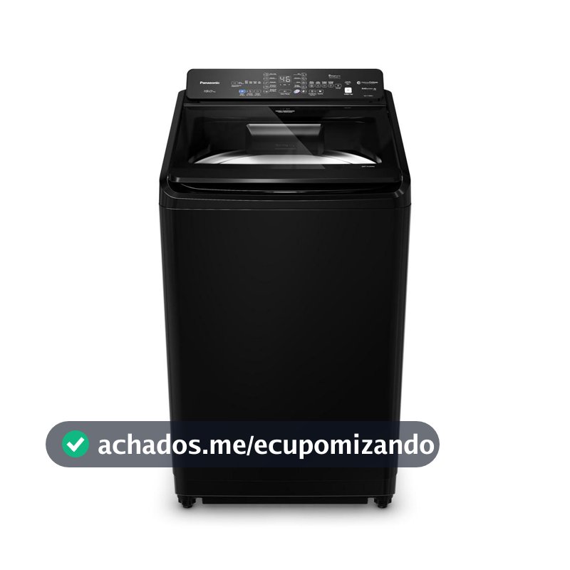 Máquina de Lavar Panasonic 19Kg com 10 Programas de Lavagem e Smartsense Preta NA-F190G1BB 220V