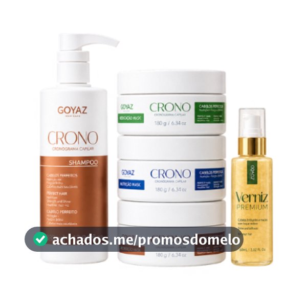 Cronograma Capilar Goyaz I Shampoo + 3 Máscaras + Óleo Reparador de Brinde  |Tratamento Completo