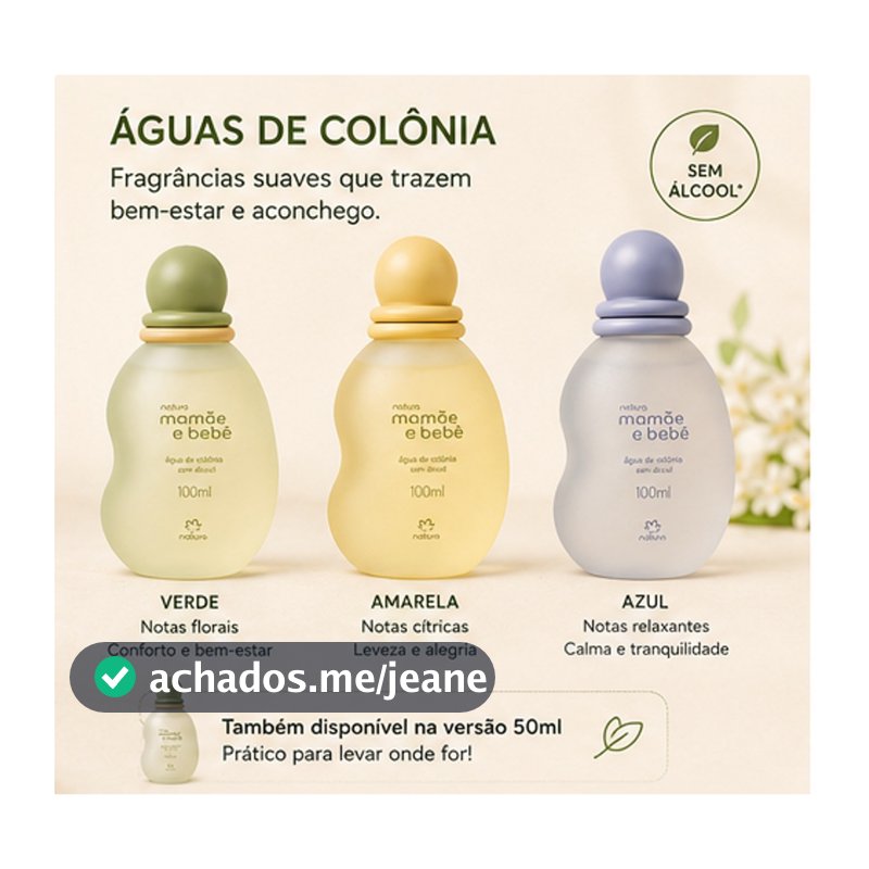 Natura Mamãe e Bebê Original Colônia 100ml Hidratante Lenço Sabonete Creme Assadura Diversos