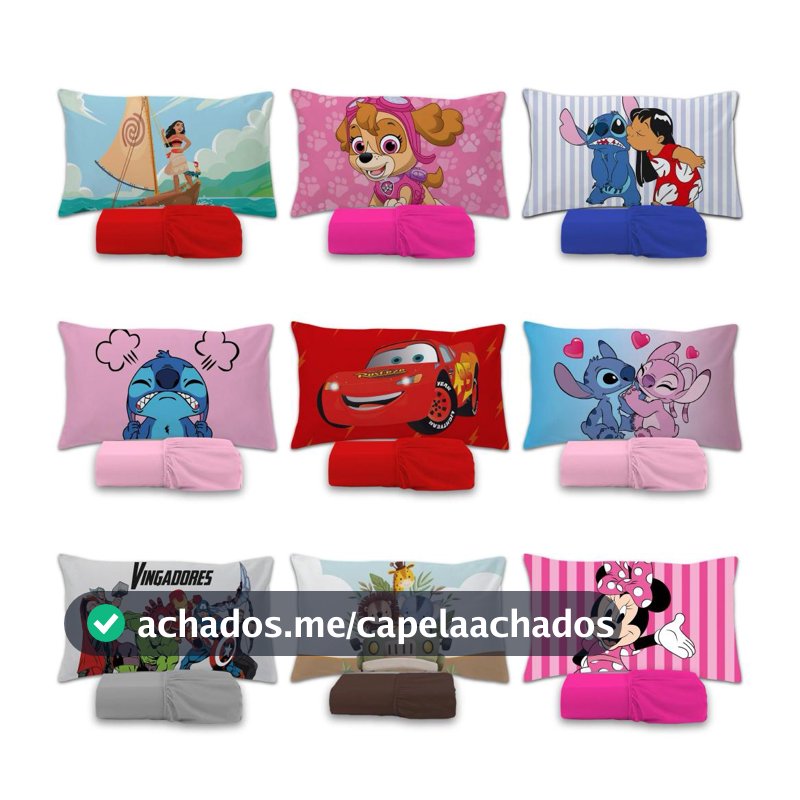 Jogo De Lençol 2 peças Infantil Temático Diversos De Personagens Ideal para Crianças