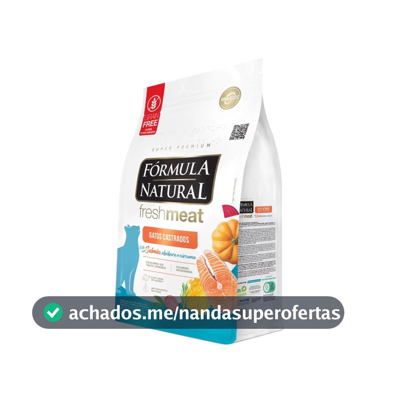 Ração Fórmula Natural Fresh Meat Gatos Castrados Sabor Salmão 10,1kg Adimax