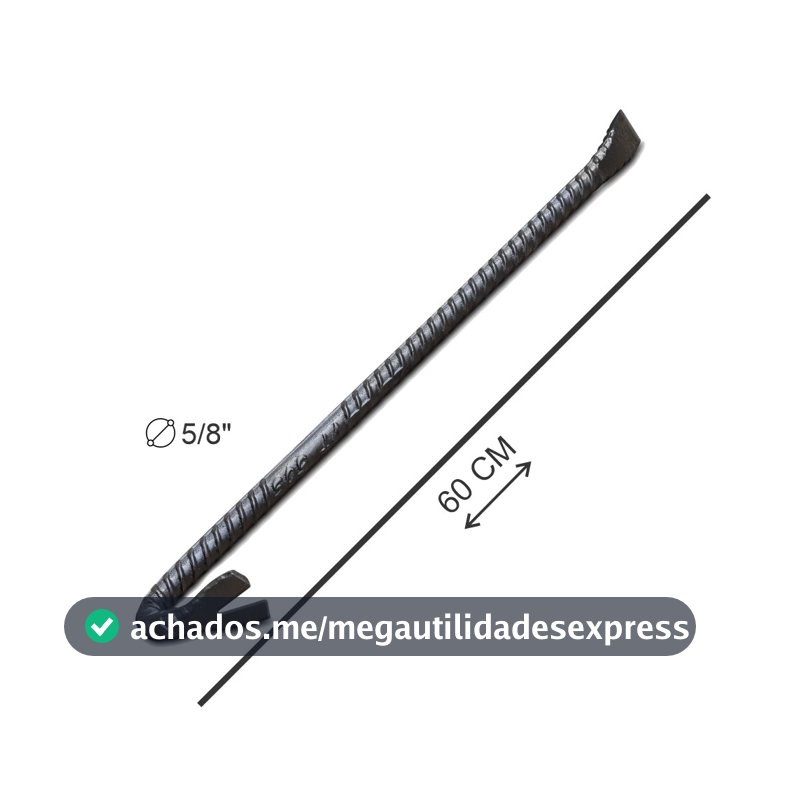 Ferramenta Pé de Cabra 60 cm (5/8″) – Alavanca de Aço para Construção