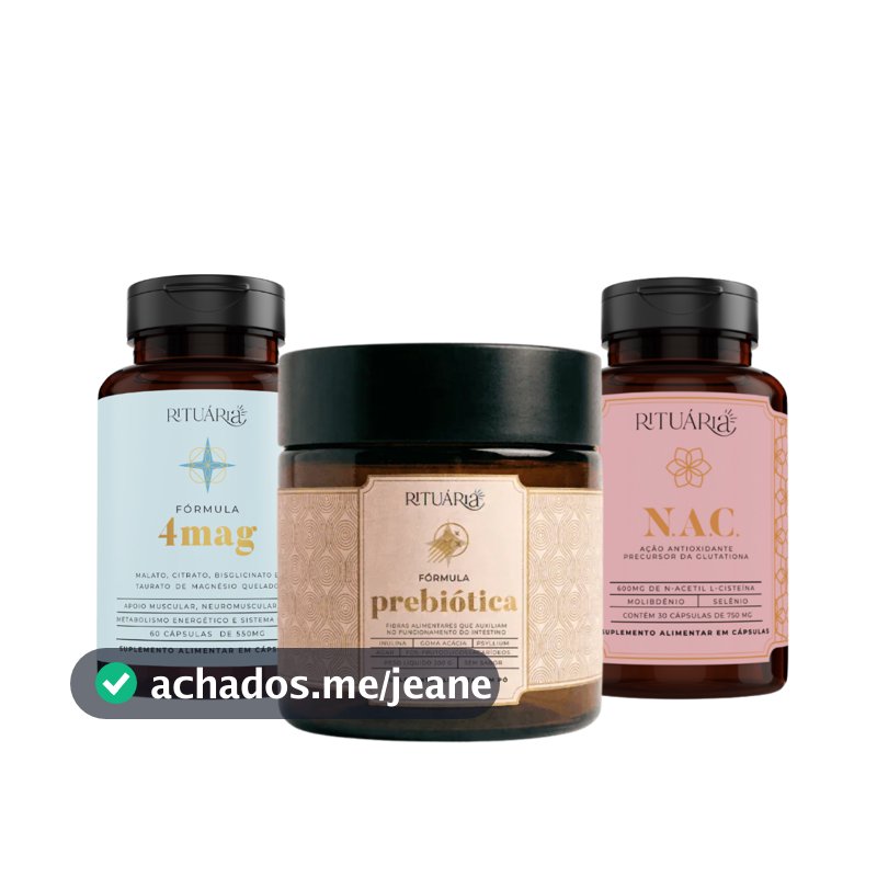 Kit Suplemento Prebiótica 4Mag Magnésio Fórmula NAC Rituária