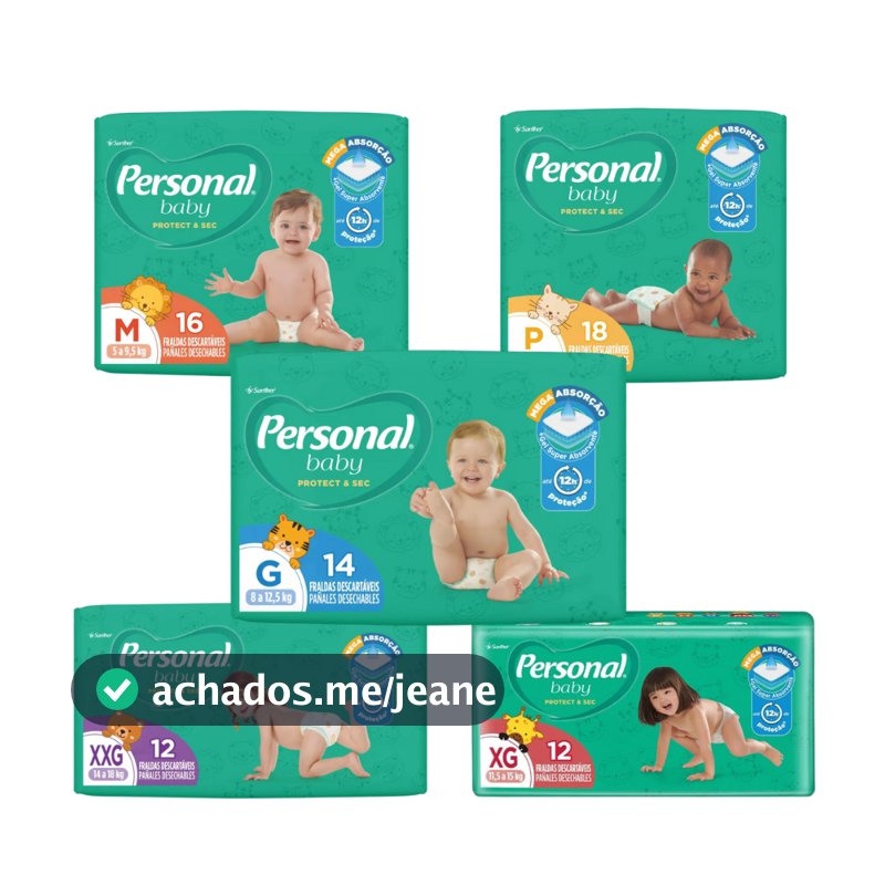 Fralda Personal Descartável Protect & Sec Vários Tamanhos P M G XG XXG(CADA UNIDADE)