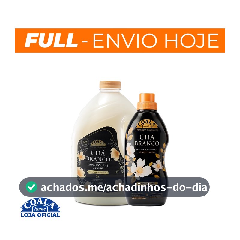 Kit Coala Laundry Chá Branco - 1 Lava Roupas 3L + 1 Amaciante Concentrado