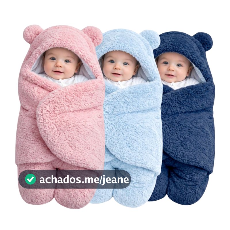 Saco de Dormir para Bebe Antialergico 64cm Saida de Maternidade Frio Inverno Enxoval Bebe