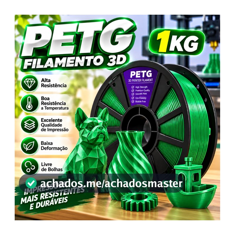 Filamento 3D PETG 1kg 1,75mm impressão Masterprint Premium varias cores 3d