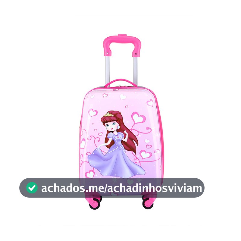 Mala Escolar e de Bordo Infantil 47x29x20cm - Em ABS, Leve e com Rodas 360°