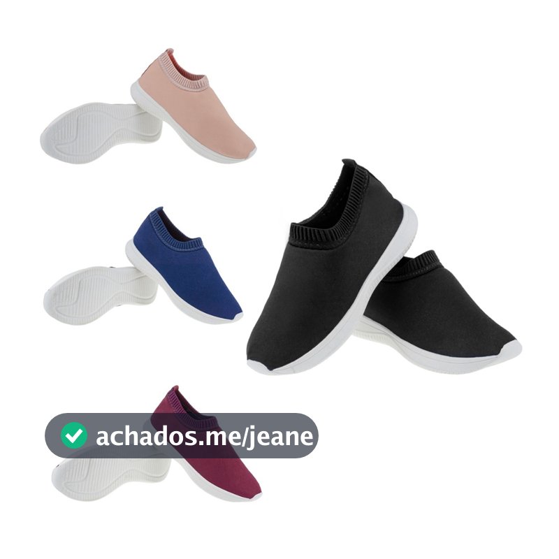 Tenis liso EC moda conforto tenis meia calce facil