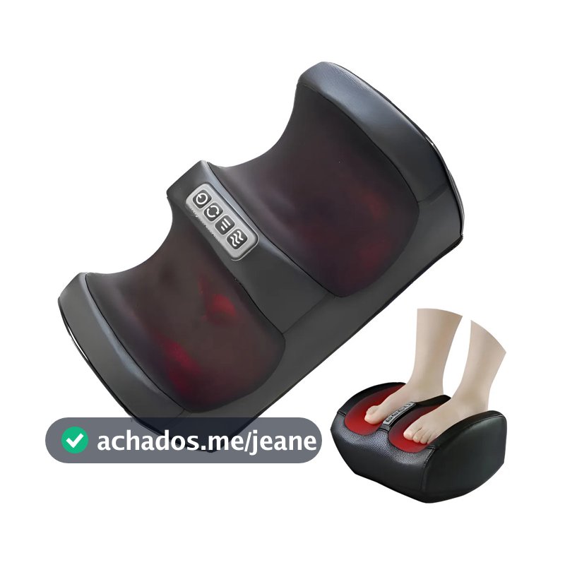 Massageador De Pes Elétrico Anti Stress Preto Relaxe Confort 110/220V