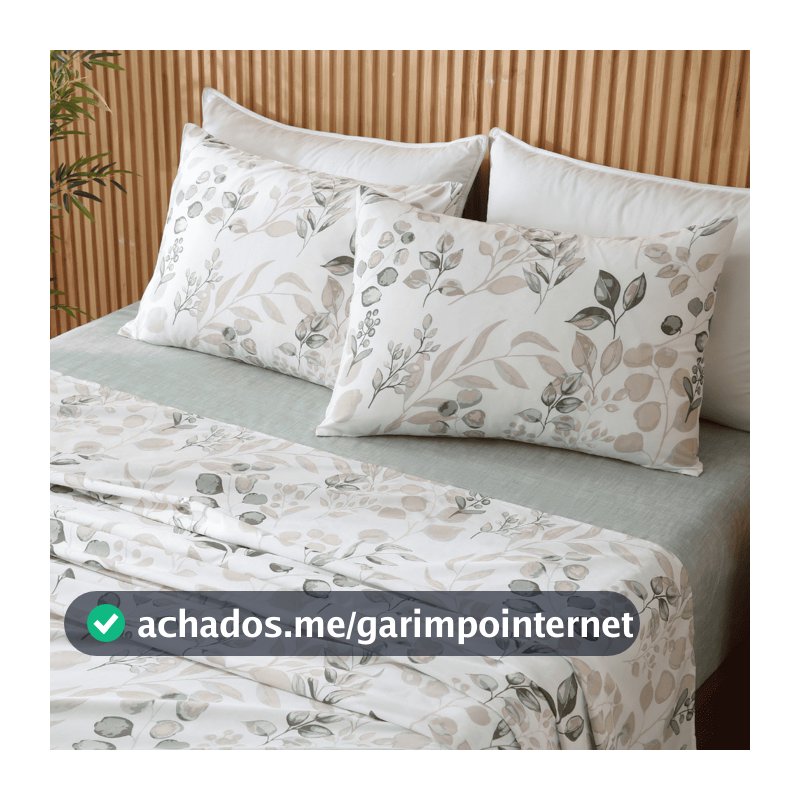 Jogo de Lençol 4 Peças Roma Percal 300 fios Aba Americana Micropercal King Queen Casal Solteiro