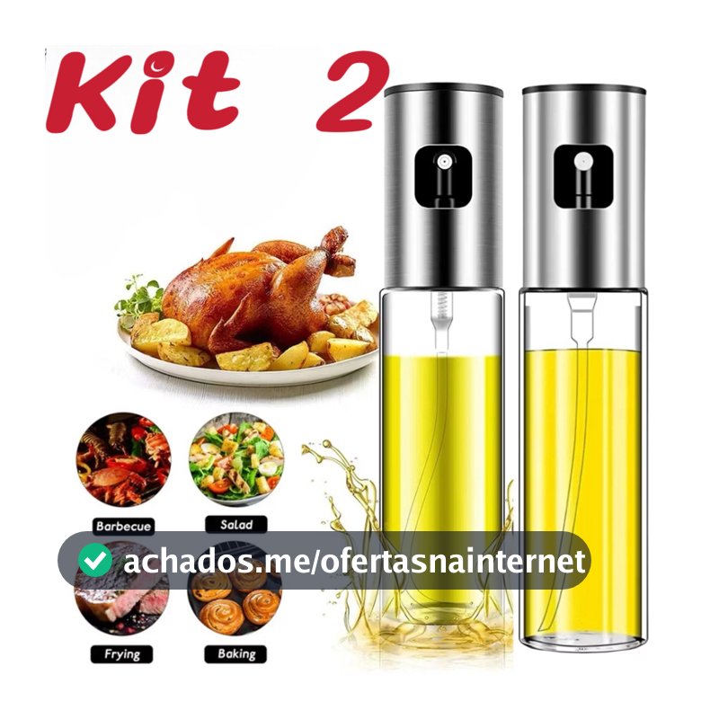 Kit 2 Spray Borrifador Azeite Vinagre Vidro 100ml   FANG