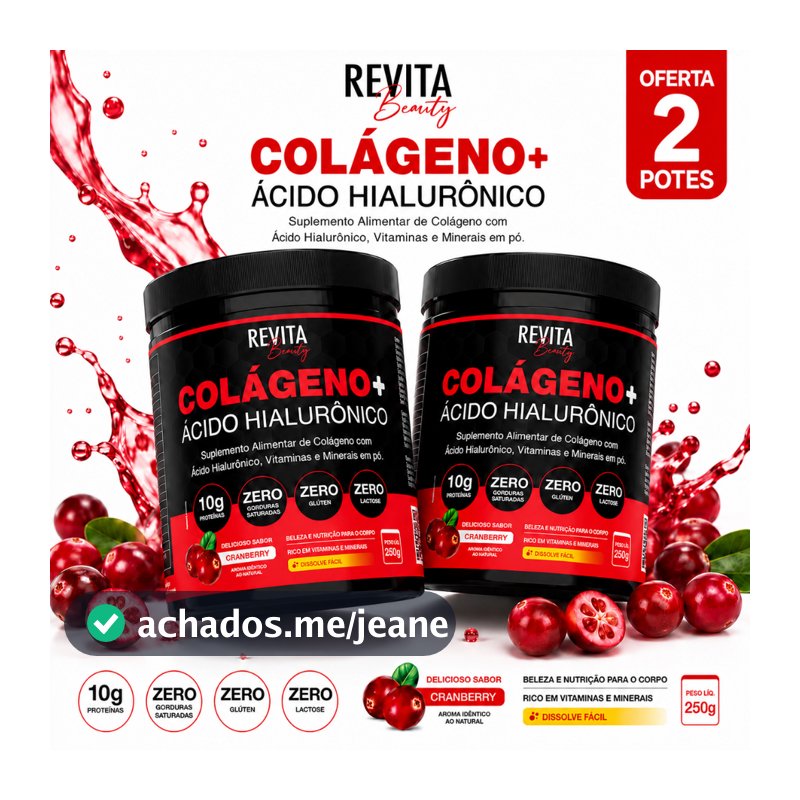 Colágeno com Ácido Hialurônico e Biotina Cabelo Pele Unha Zero Açúcar e Verisol Mix de Sabor - 250g