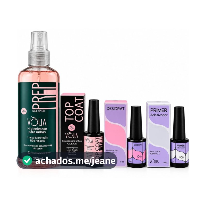 Kit Vólia Preparadores Higienização Top Coat Primer Desidrat