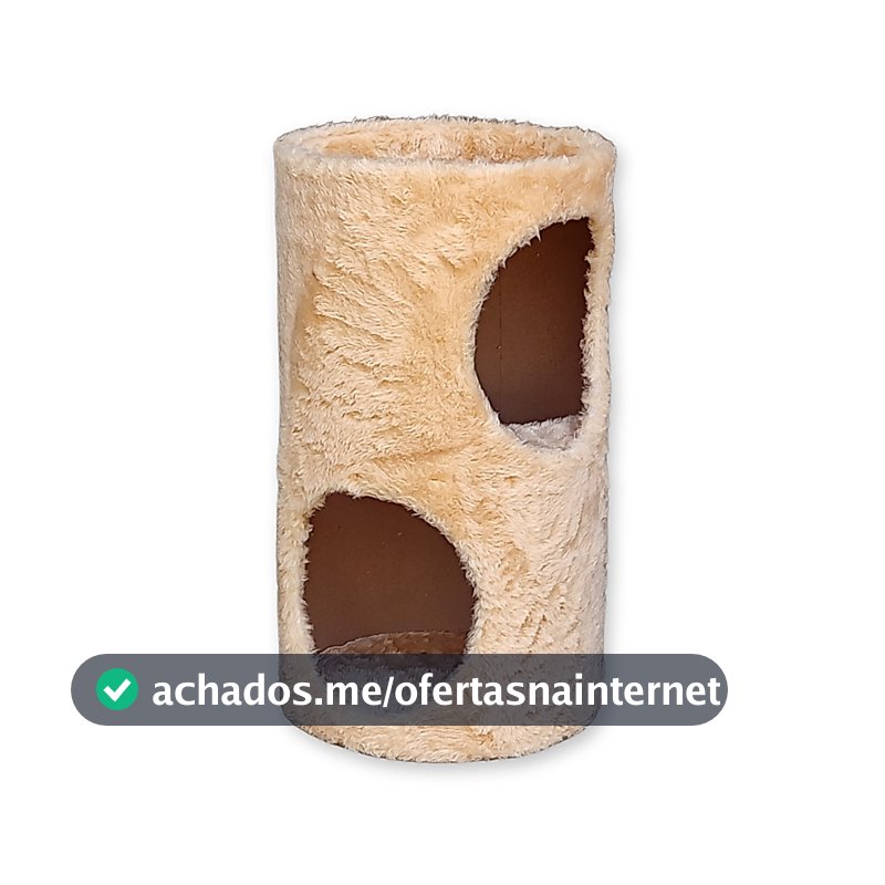 Arranhador Toca para Gatos Tunel Duplo Casa de Sisal MDF 2 Andares Cama Casinha