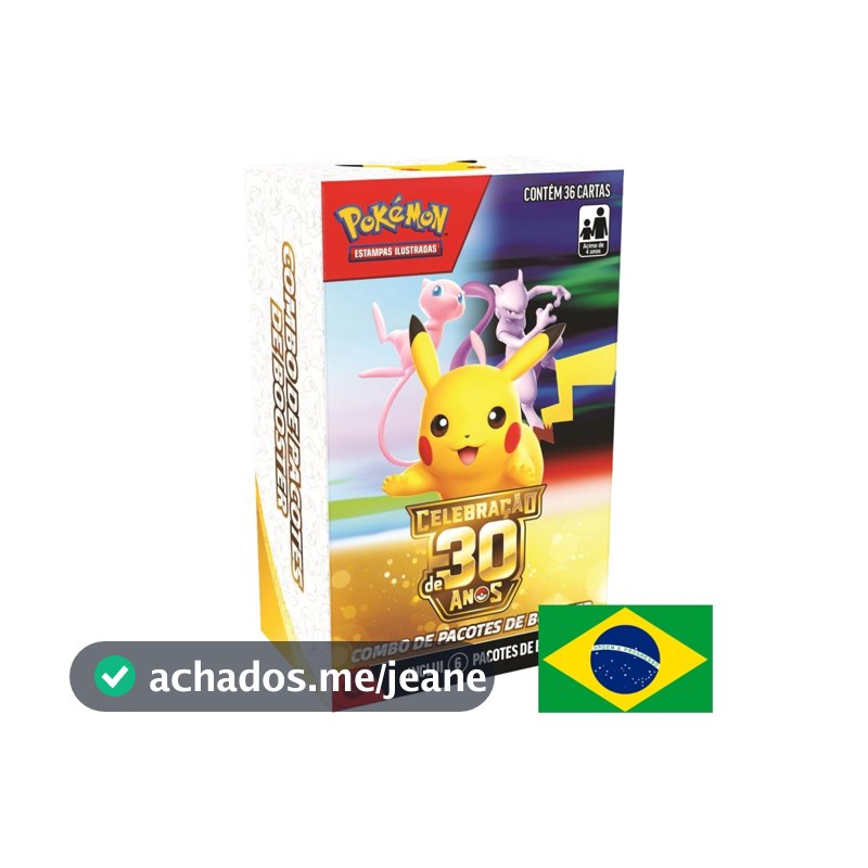 Combo de Booster Pokémon TCG Copag Original Português Diversas Coleções Celebração 30 Anos Mini BB Pacotes Box