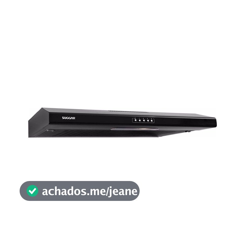 Depurador de Ar Suggar Slim 80cm 105w 3 Velocidades Preto