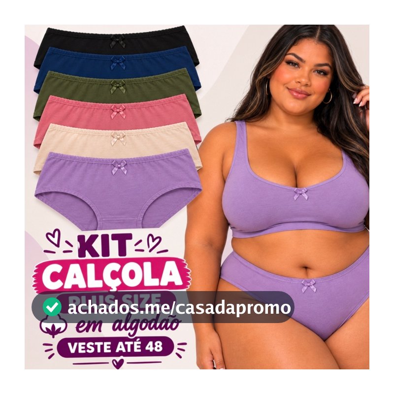 Kit 10 Tangão Calçola coz alto em Algodão Conforto Adulto Feminino Pluz Size em Cotton Calcinha Senhora