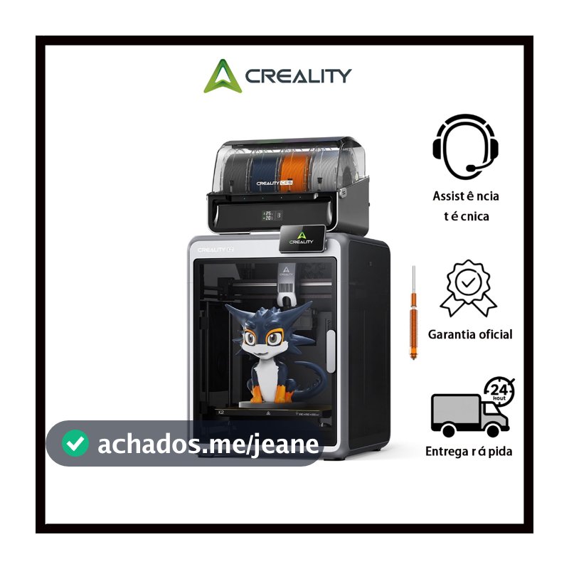 Creality K2 Combo impressora 3d profissional com CFS Oficial 127-220V - IA, 600mm/s, Alta Precisão