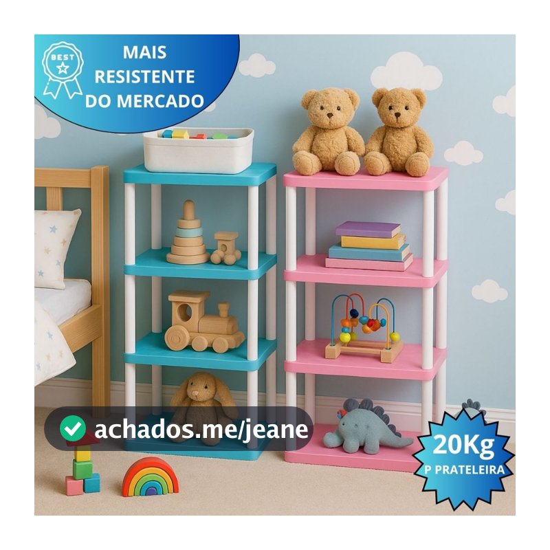 Prateleiras Estante Azul / Rosa -  em Plástico Reforçado Infantil Kids