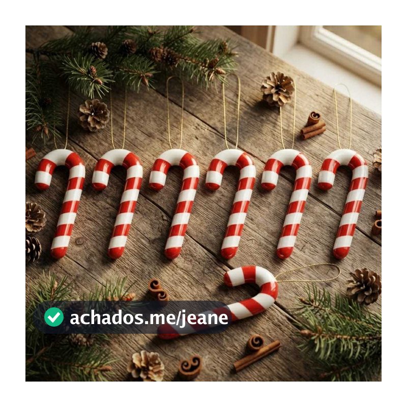 Kit Cajado Bengalas Natal   Enfeite  Decorativo de Pendurar