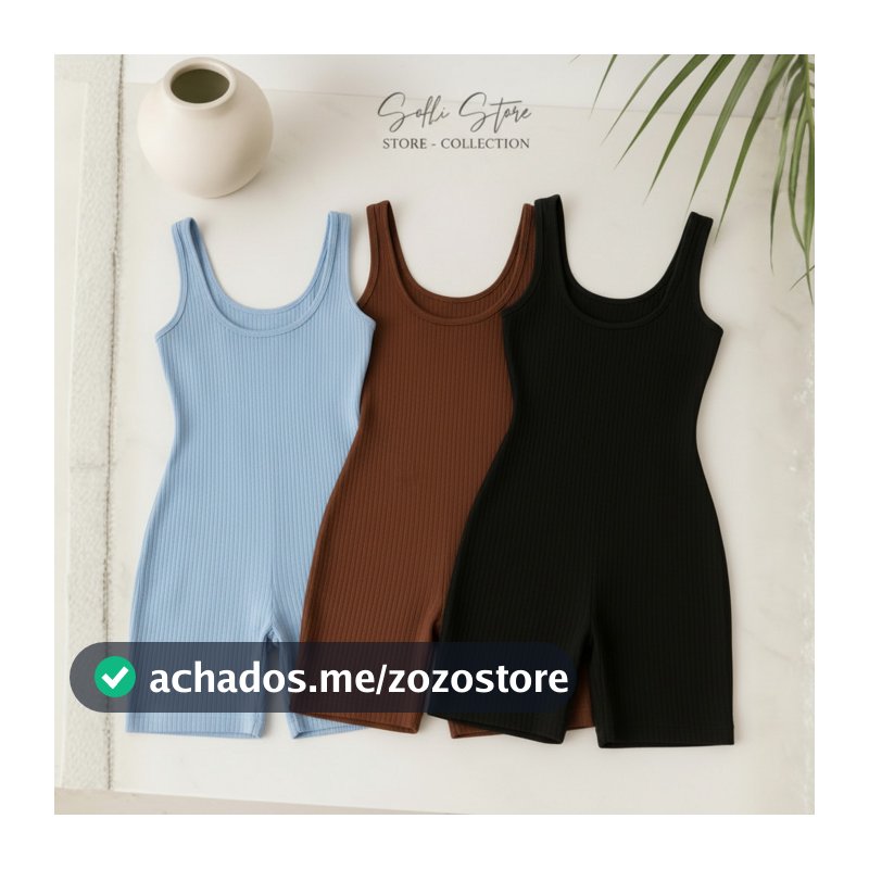 Macaquinho Feminino Academia Canelado Forro Duplo Yoga Moda Virginia
