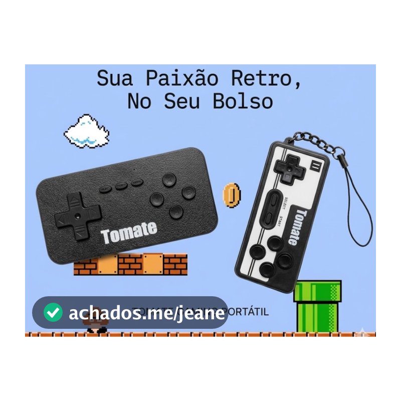 Mini Game Portátil Tomate Com 620 Jogos Clássicos Retrô Console Video Game De Bolso Recarregável