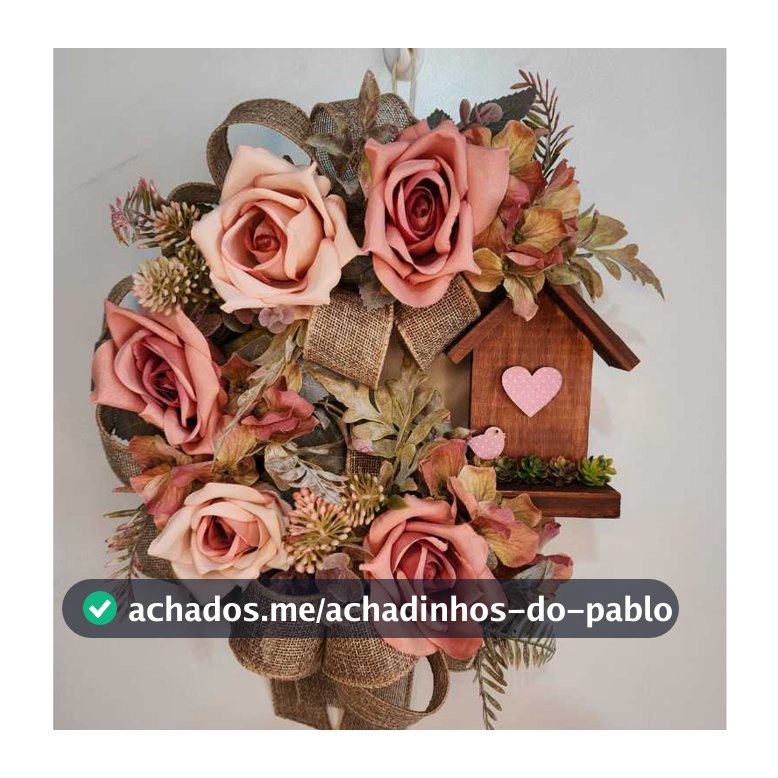 Guirlanda Adorno Floral media Bem-Vindo Casinha Decorativa flores outonadas