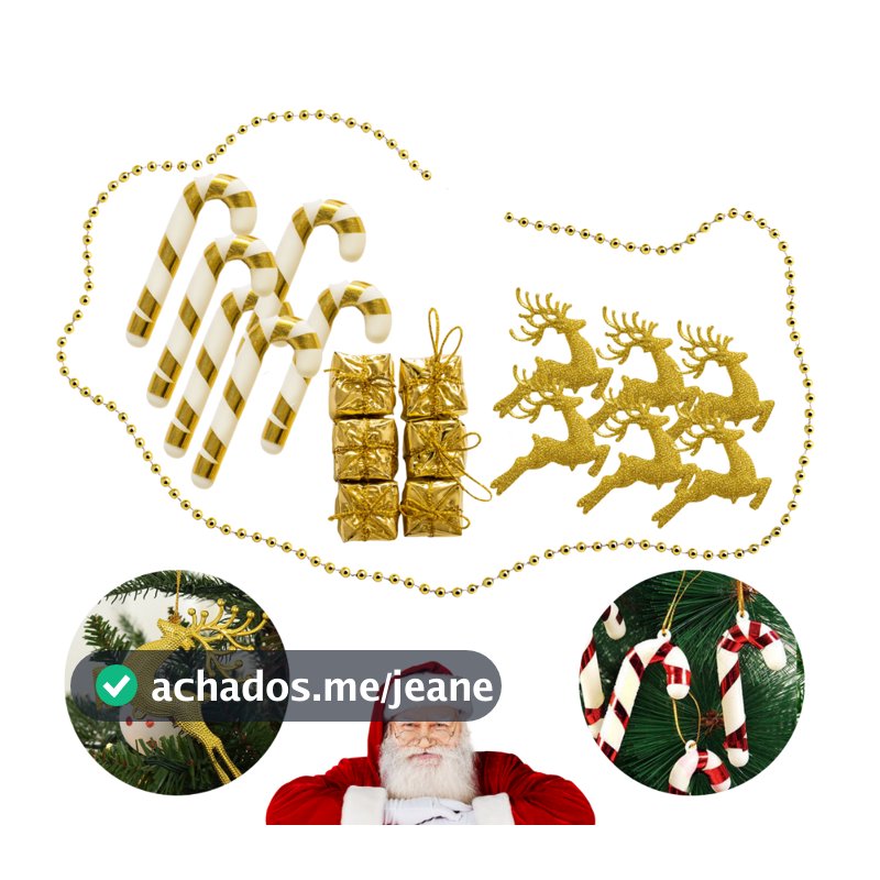 Kit Pendente de Natal 19 Peças - Enfeite Natalino - Árvore de Natal