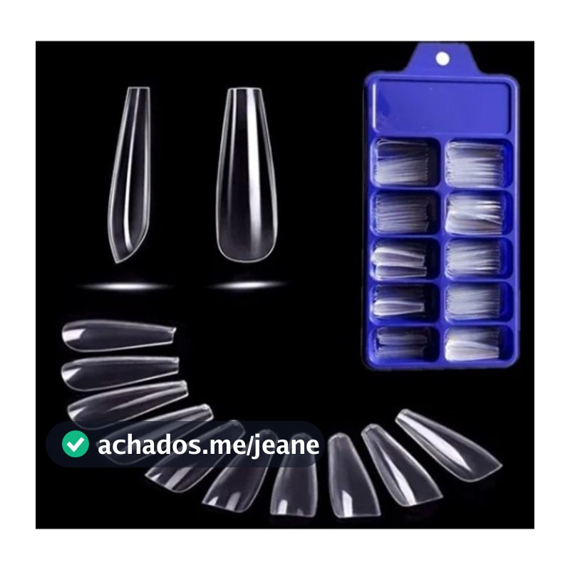 ANA 1108 KIT Unhas postiça Bailarina Natural Branca/transparente