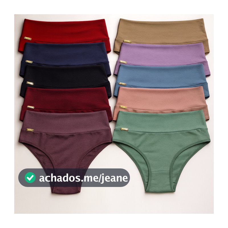 Kit 10 Calcinha Gabi em Algodão de Boa Qualidade Cós Duplo Dobrado