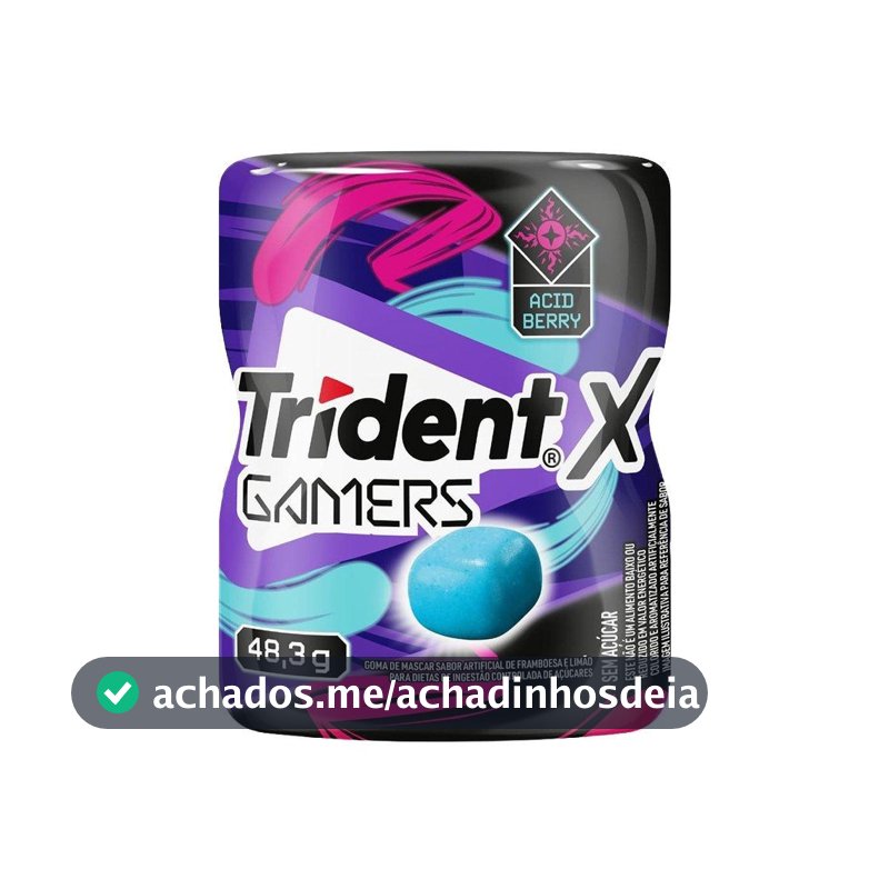 Chiclete Trident Acid Garrafa 48g - Caixa com 6 Unidades