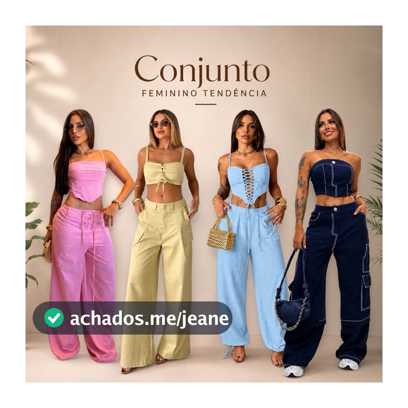 Conjunto Feminino Premium Moda Casual Tendência Lançamento Fashion