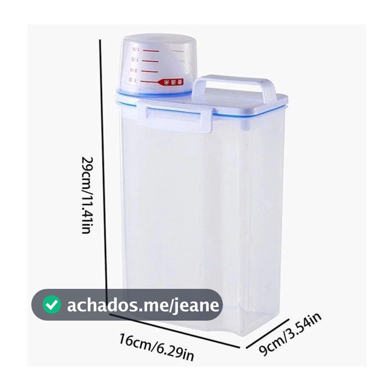 Pote Hermético 2.5L Com Copo Medidor Bico Dosador Cozinha Mantimentos Lavanderia Multiuso
