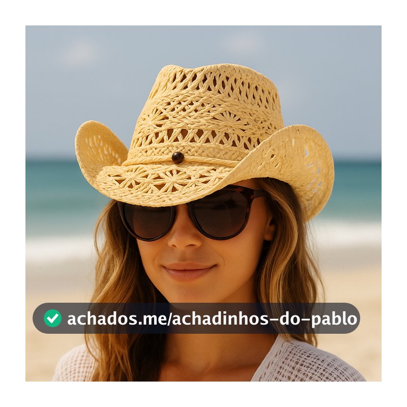 Chapéu Country Gypsy palha durinha aba modelável praia rodeio sertanejo verão lançamento