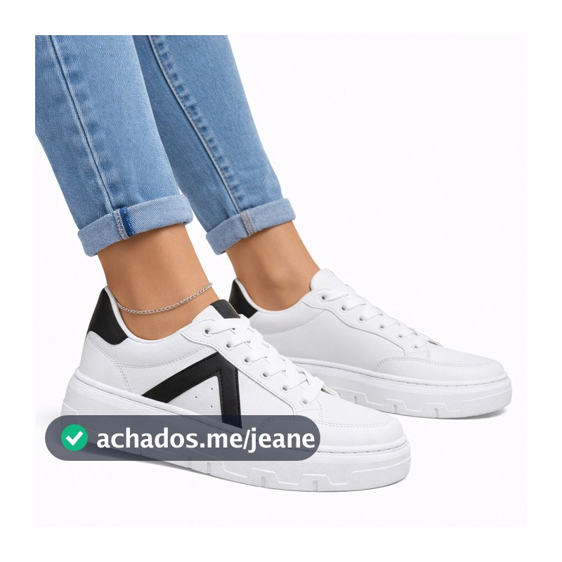 Tênis Feminino Branco Plataforma Retrô Casual Confortável Fashion Blogueira