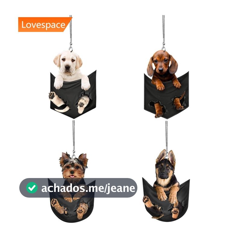 LS-STORE Bonito Espelho Retrovisor Do Carro Mochila Chaveiro Animal Pingente Cão Pendurado Ornamento Acessórios Q5R4