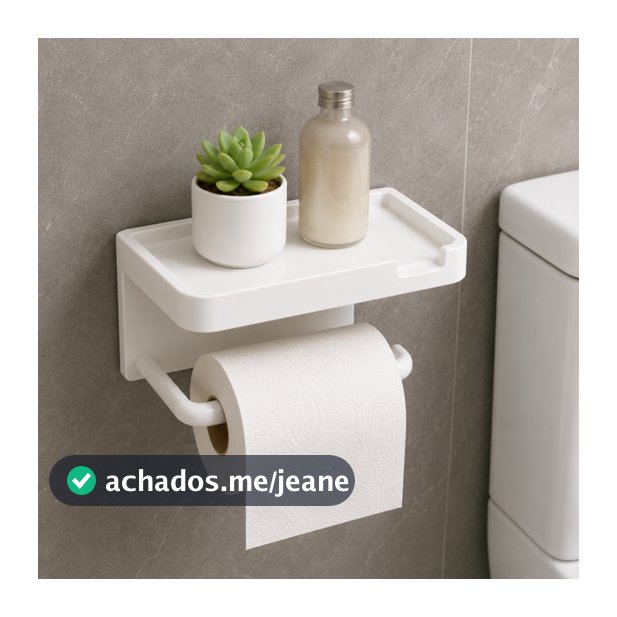 Suporte Porta Papel Higiênico Fixação Por Adesivo Resistente