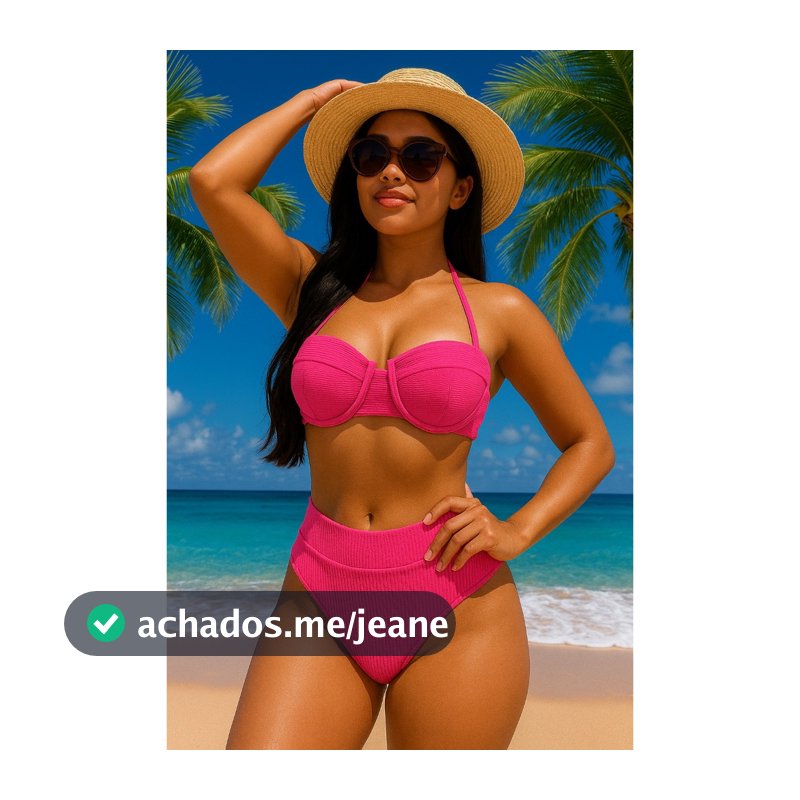 bikini feminina meia taça com bojo calcinha cintura alta forrada moda praia e piscina