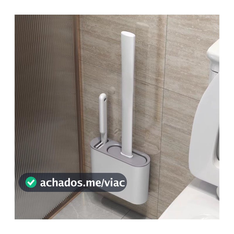 Escova de Silicone 2 em 1 para Vaso Sanitário - Base de Banheiro Privada, Alta Eficiênci