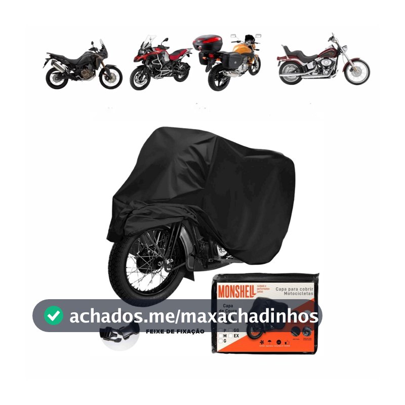Capa Para Cobrir Moto Com Baú Custom Big Trail Couro Impermeável Protege Sol Chuva Riscos GG/EXG