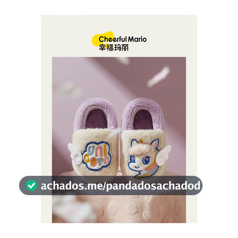 Unicórnio menina chinelos de algodão inverno bebê interior casa crianças chinelos menina bonito princesa salto sapatos d