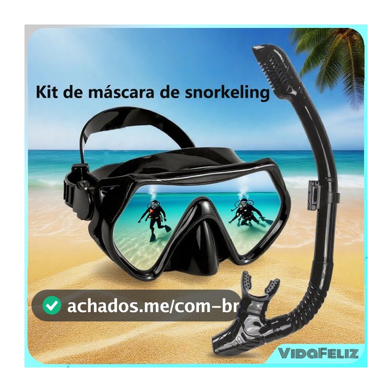 Conjunto De Máscara De Mergulho Antiembaçante E Snorkel , Óculos Com Saia De Silicone Para Adultos Piscina/Snorkeling