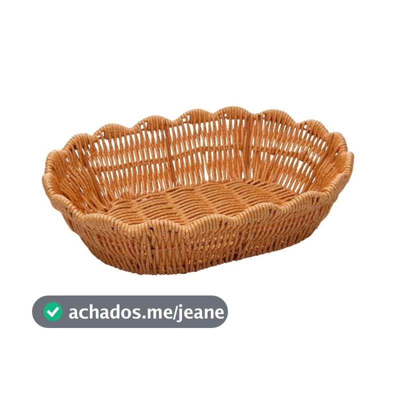 Cesta Organizadora de Rattan Natural Terraço 25cm Lyor para Organização Decoração Cozinha e Sala Qualidade Casa Interno