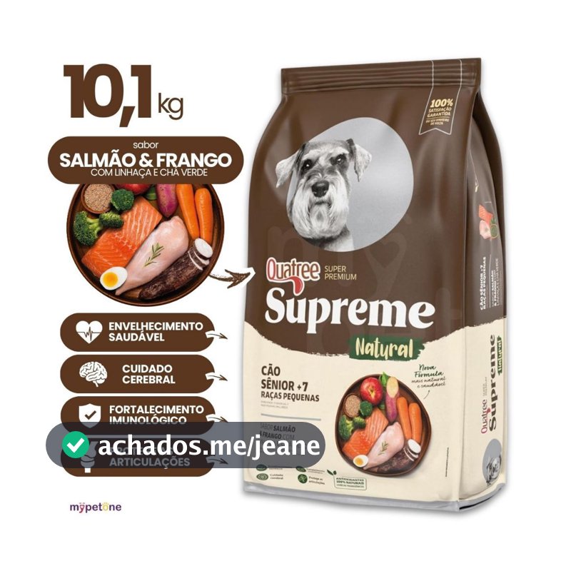 Ração Quatree Supreme Cães Sênior +7 Raças Pequenas - 10,1Kg