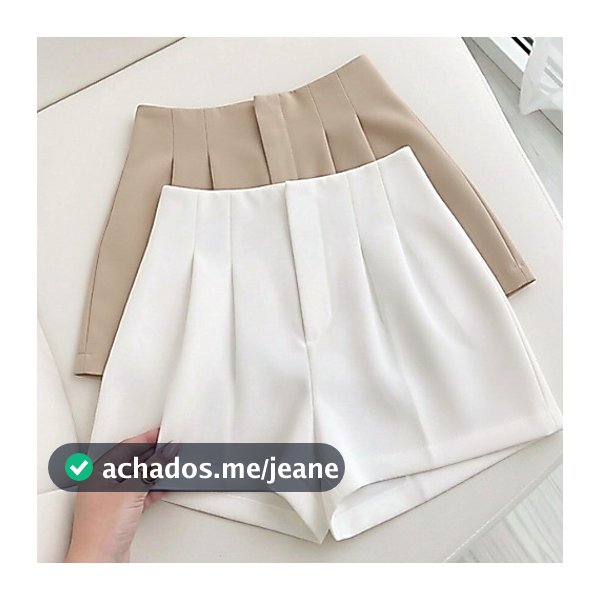 Kit 2 Shorts Alfaiataria Feminino Cintura Alta com Pregas Elegantes