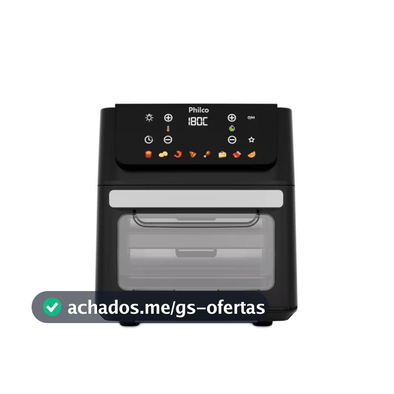 Fritadeira Elétrica Air Fryer Oven PAF11B Visor Removível Preta Philco